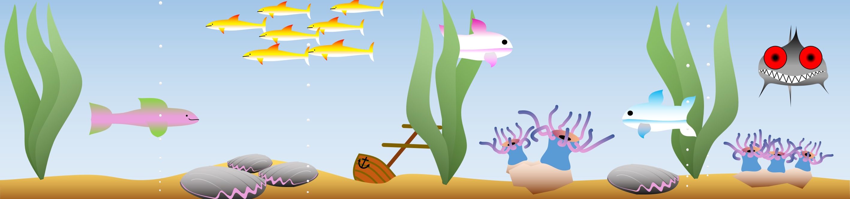 fish and weeds in an aquarium