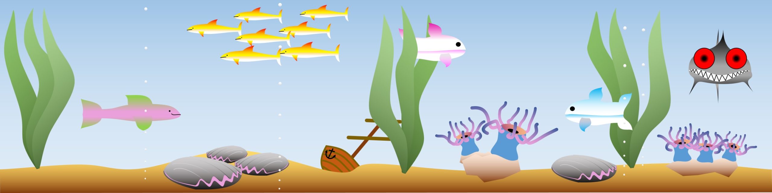 fish and weeds in an aquarium