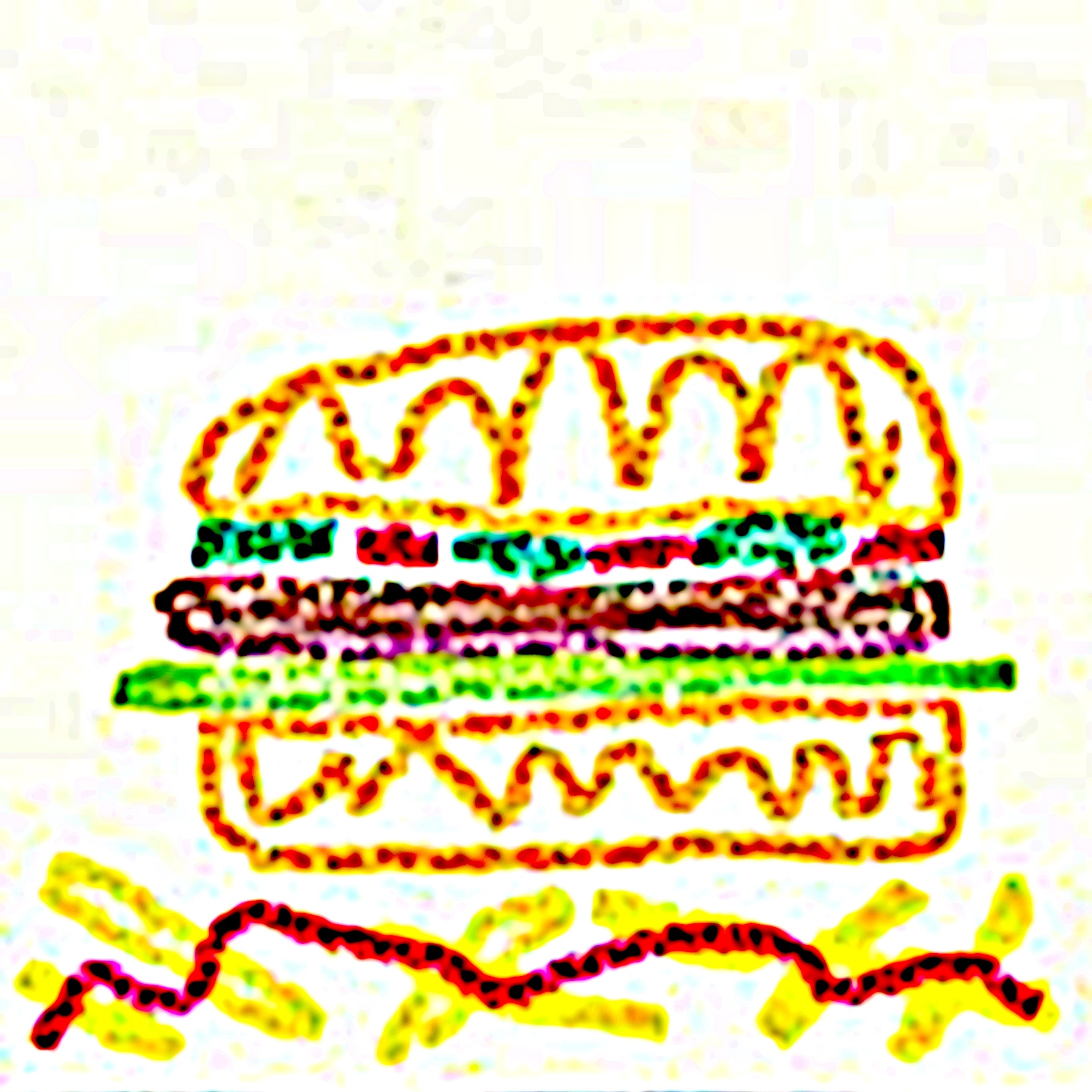 Burger and fries with ketchup